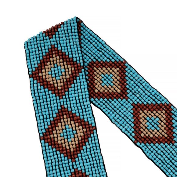 Southwestern Style Blue Beaded Belt main image 5